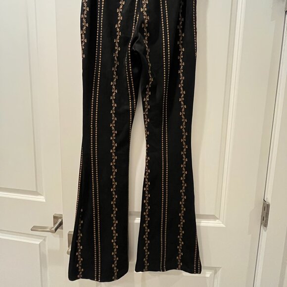 Altar’d State Gold & Black Velvet Wide Leg Pants Size Small - Picture 4 of 5